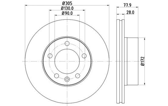 Disque de frein 8DD 355 127-791 Hella