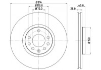 Disque de frein 8DD 355 127-851 Hella