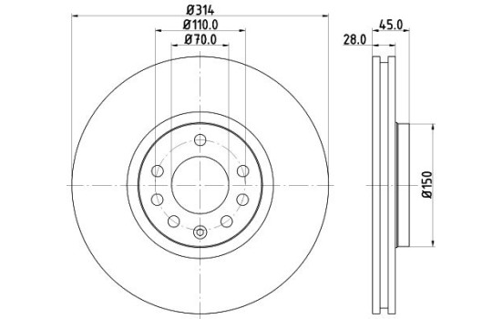 Disque de frein 8DD 355 127-851 Hella