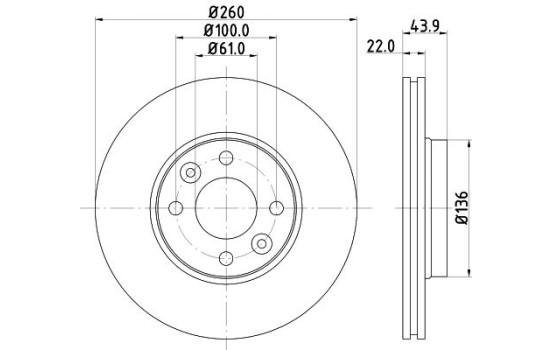 Disque de frein 8DD 355 127-881 Hella