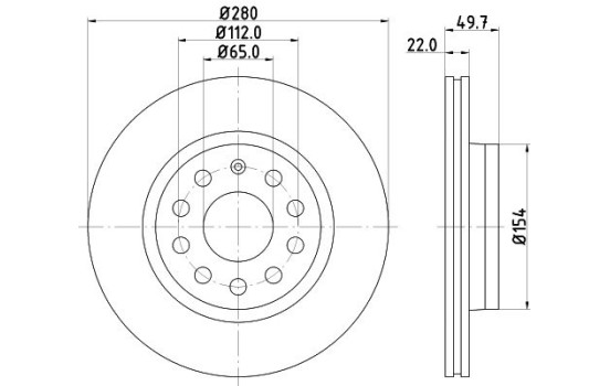 Disque de frein 8DD 355 127-991 Hella
