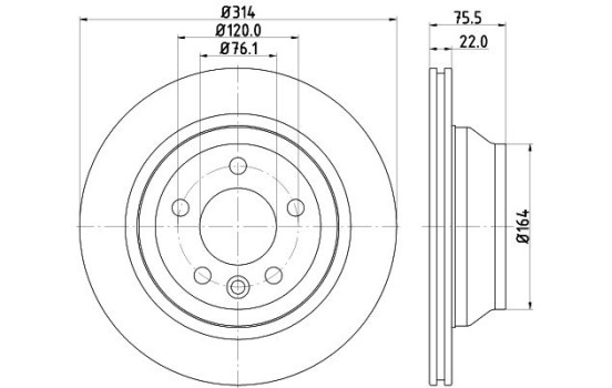 Disque de frein 8DD 355 128-081 Hella
