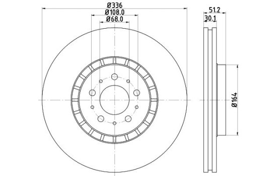 Disque de frein 8DD 355 128-201 Hella