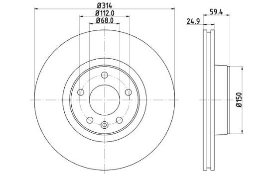 Disque de frein 8DD 355 128-291 Hella