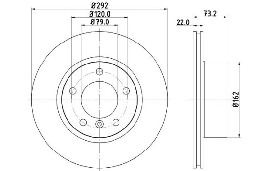 Disque de frein 8DD 355 128-341 Hella