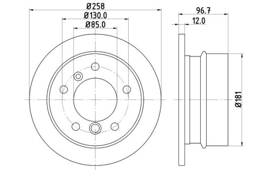 Disque de frein 8DD 355 128-401 Hella