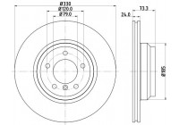 Disque de frein 8DD 355 128-431 Hella