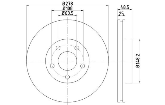 Disque de frein 8DD 355 128-461 Hella