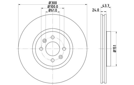 Disque de frein 8DD 355 128-551 Hella