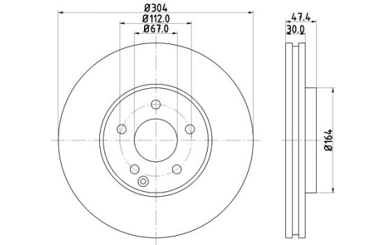 Disque de frein 8DD 355 128-641 Hella