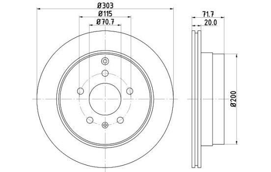 Disque de frein 8DD 355 128-821 Hella