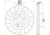 Disque de frein 8DD 355 128-931 Hella