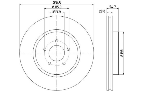 Disque de frein 8DD 355 128-961 Hella