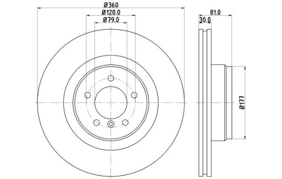 Disque de frein 8DD 355 128-981 Hella