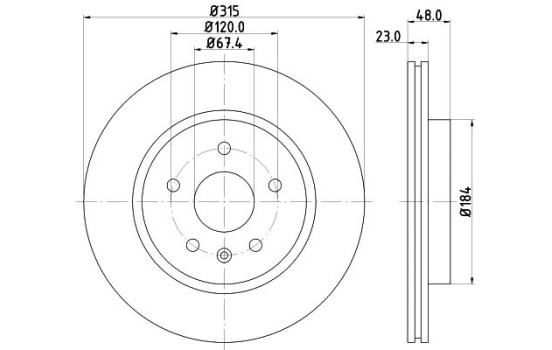 Disque de frein 8DD 355 129-101 Hella