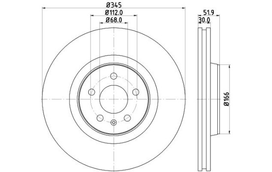 Disque de frein 8DD 355 129-221 Hella