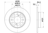 Disque de frein 8DD 355 132-041 Hella
