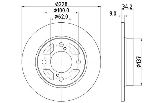 Disque de frein 8DD 355 132-041 Hella