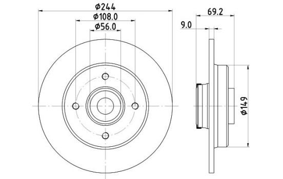 Disque de frein 8DD 355 132-161 Hella