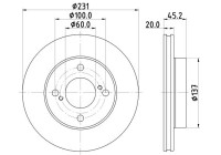 Disque de frein 8DD 355 132-381 Hella