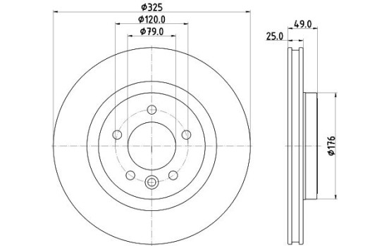 Disque de frein 8DD 355 132-571 Hella
