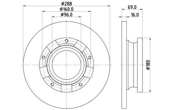 Disque de frein 8DD 355 133-071 Hella