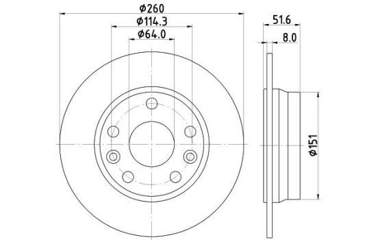 Disque de frein 8DD 355 134-781 Hella