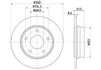 Disque de frein 8DD 355 135-081 Hella