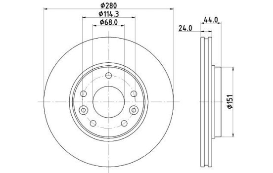 Disque de frein 8DD 355 135-091 Hella
