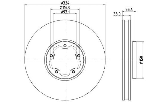 Disque de frein 8DD 355 135-111 Hella