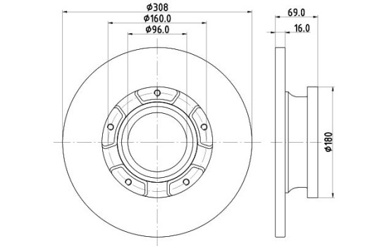 Disque de frein 8DD 8DD 355 126-591 Hella