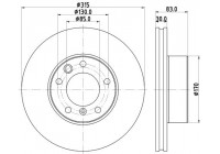 Disque de frein 8DD 8DD 355 132-151 Hella