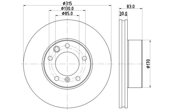Disque de frein 8DD 8DD 355 132-151 Hella