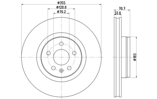 Disque de frein 8DD 8DD 355 132-931 Hella