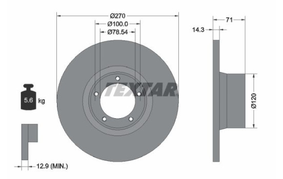 Disque de frein 92014900 Textar
