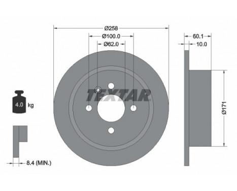 Disque de frein 92019200 Textar