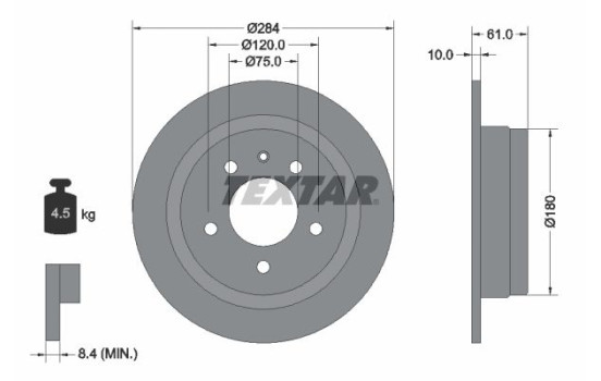 Disque de frein 92022400 Textar