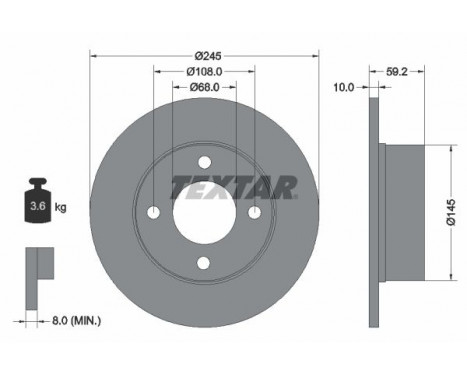 Disque de frein 92026100 Textar