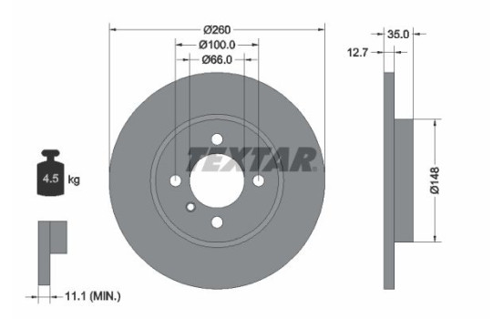 Disque de frein 92026400 Textar