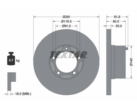 Disque de frein 92031500 Textar