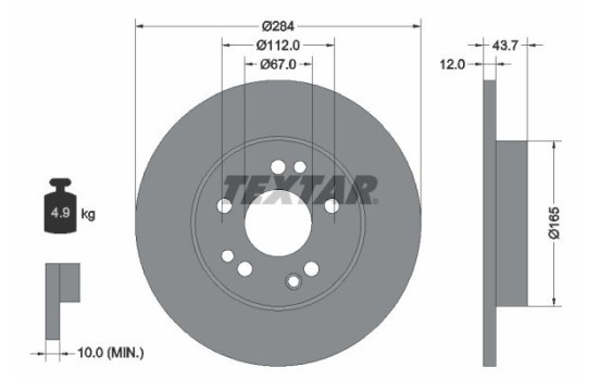 Disque de frein 92031803 Textar