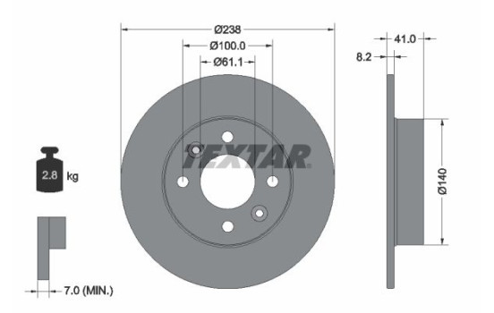 Disque de frein 92036003 Textar