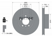 Disque de frein 92042400 Textar