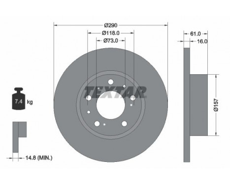 Disque de frein 92042900 Textar