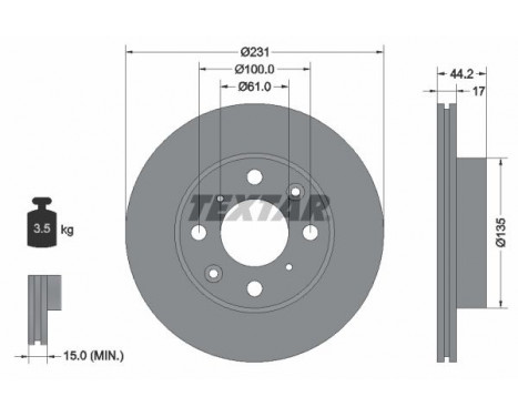 Disque de frein 92046500 Textar