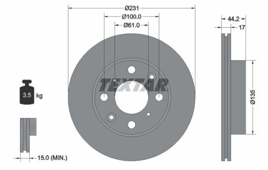 Disque de frein 92046500 Textar