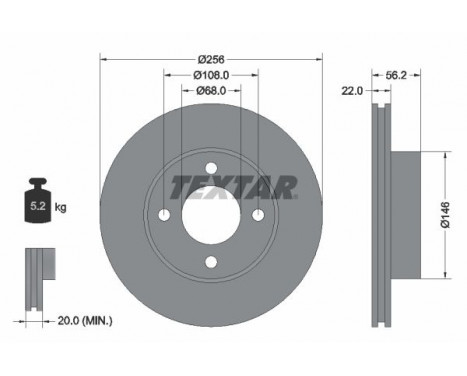 Disque de frein 92054200 Textar