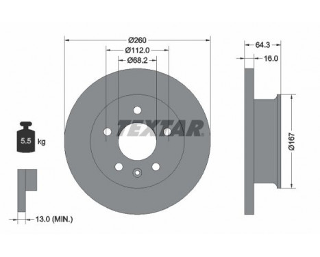Disque de frein 92055900 Textar