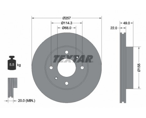 Disque de frein 92056300 Textar