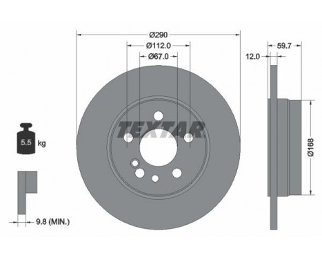 Disque de frein 92056900 Textar